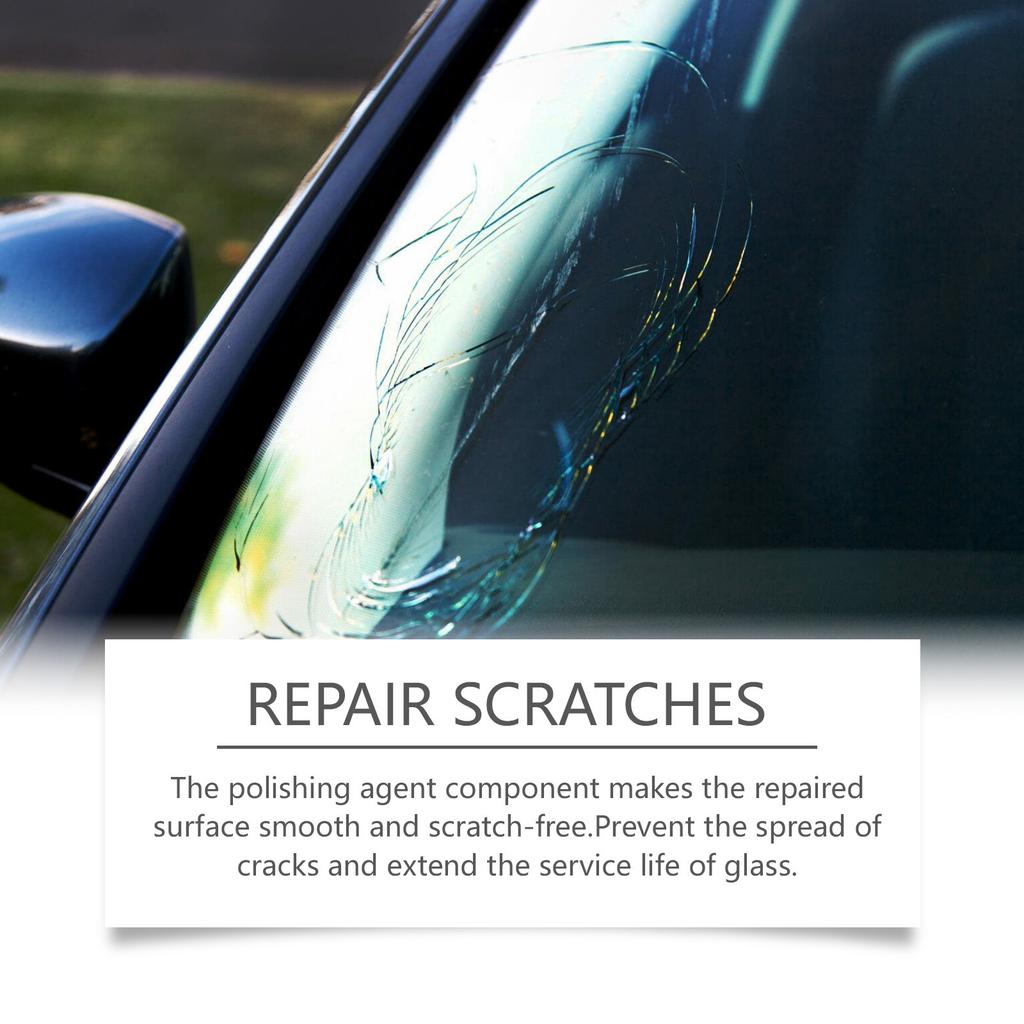 Homonth Windshield Crack Repair Kit Glass Crack Scratch Scratch Portable Adhesive Repair Solution