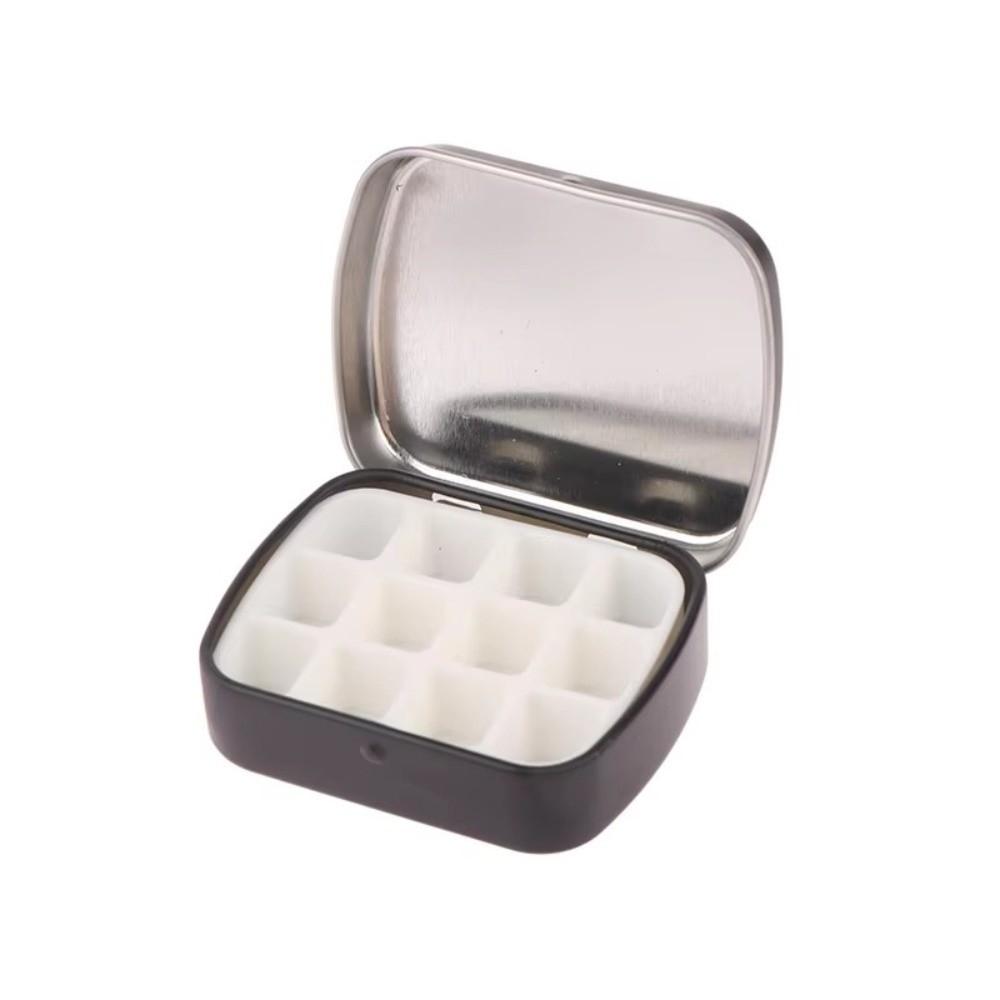 12/24 Grids Watercolor Tin Box Mini Painting Paint Tray Durable Paint Box Art Supplies