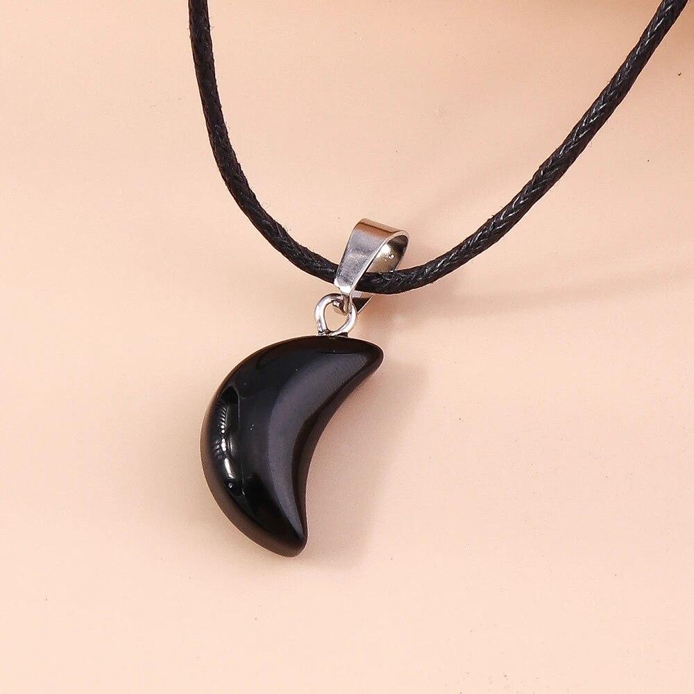 Натуральный камень, кварц, лазурит, опал, аметист, розовый хрустальный камень, шестиугольная колонна, кулон, ожерелья, кожаная цепочка, ожерелье-пуля