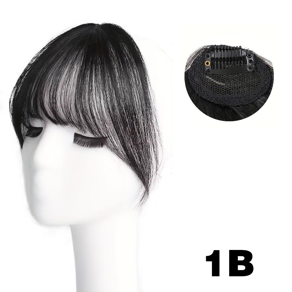 MERISIHAIR Синтетические волосы, цельный прямой зажим для наращивания волос, плоская челка с воздушной челкой спереди и париком для женщин, повседневное использование