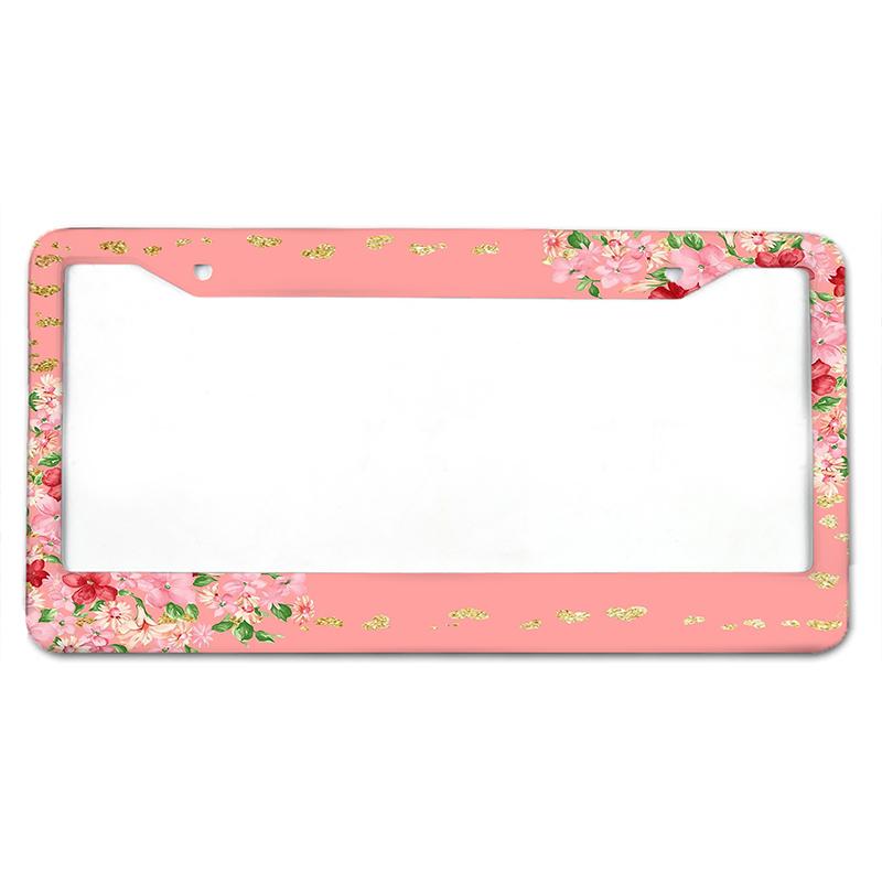 Крышка номерного знака автомобиля из алюминиевого сплава с узором «цветок сливы» по американскому стандарту, водонепроницаемая крышка номерного знака автомобиля, автомобильные аксессуары