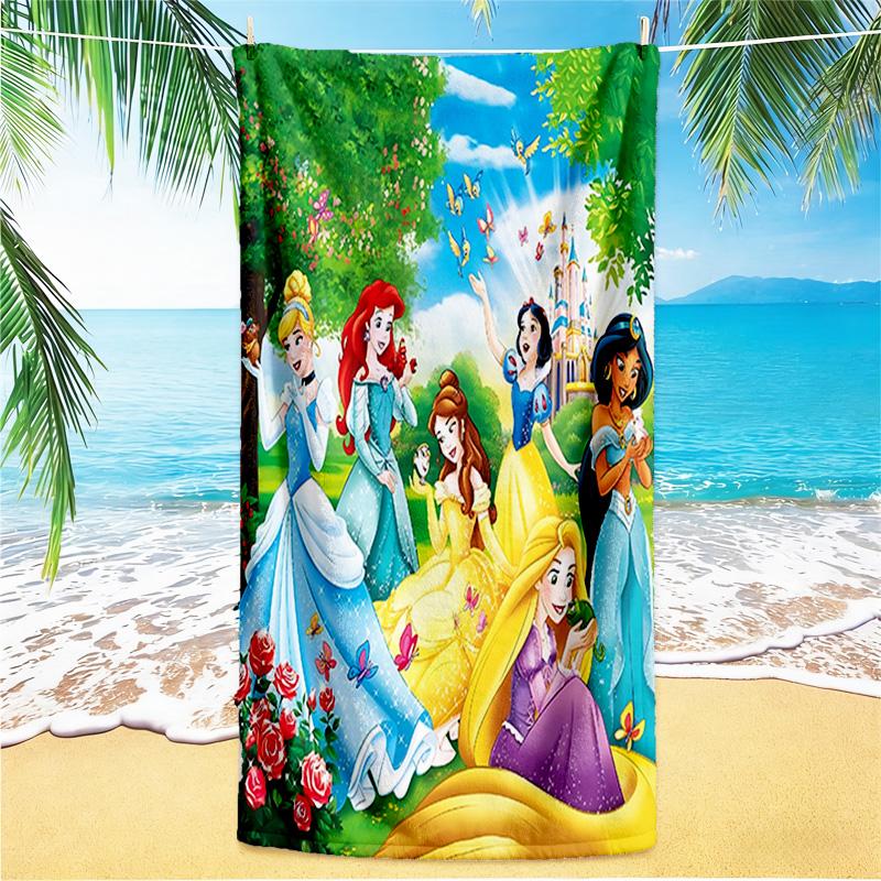 1pc Princesses Magical Garden beach towel,quick drying absorbent beach towel,outdoor sports swimming beach towel,Soft and comfortable Y71612