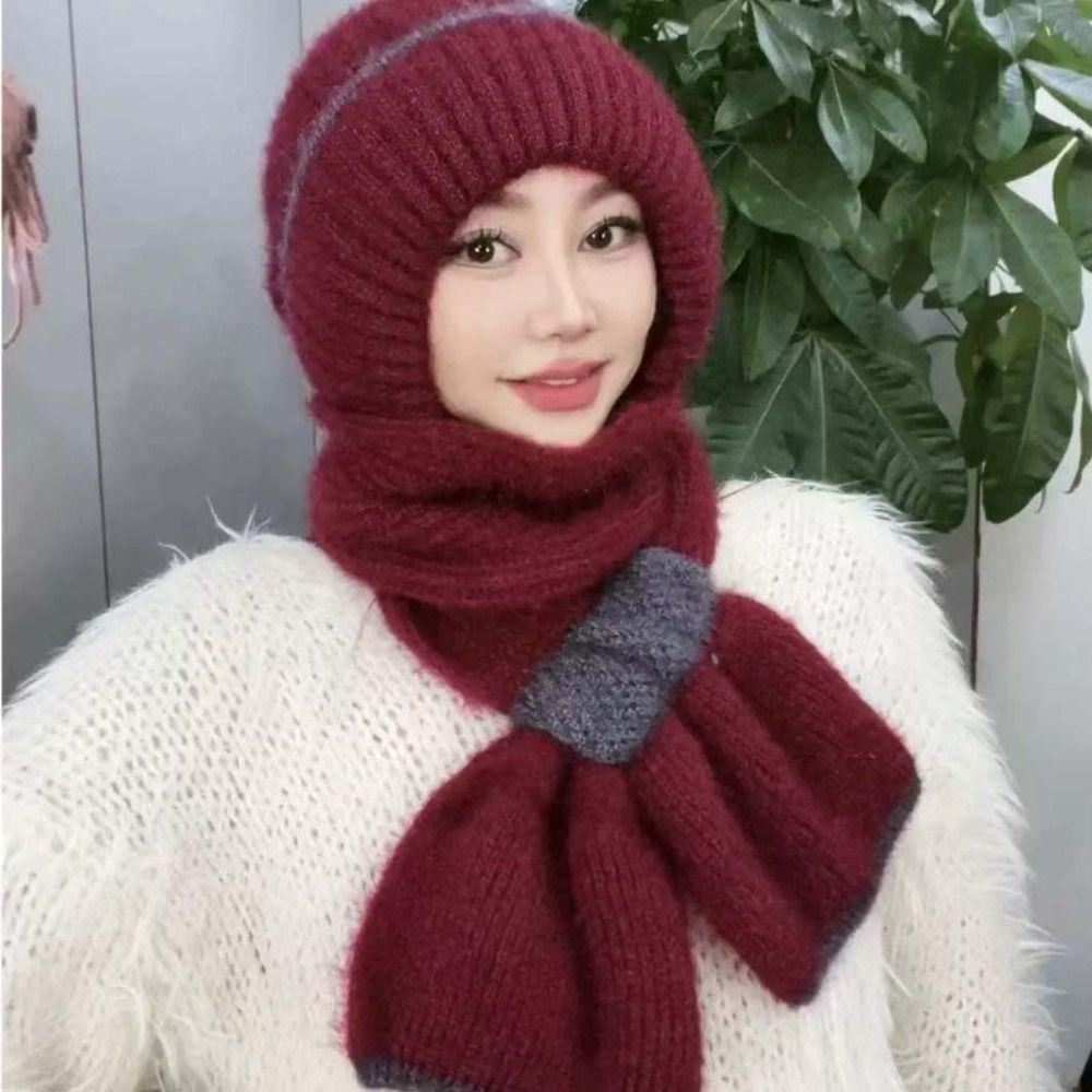 Осенне-зимний вязаный шарф-шапка женский шарф с капюшоном модные накидки шарф-шапка