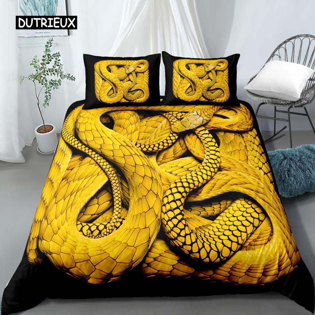 3D Snake Style Bedding Set For Bedroom Soft Duvet Cover Bedspreads For Bed Linen Comefortable Quilt And Pillowcase