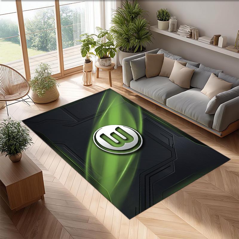 VfL Wolfsburg FC Soccer Football Pattern Soft Area Rug Non Slip Indoor Floor Carpet Sports Decor Mat for Bedroom