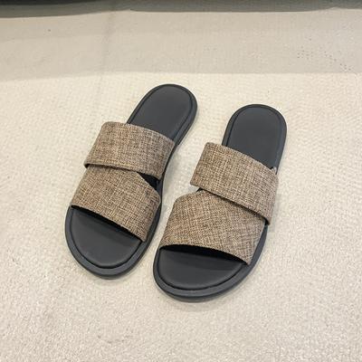 2024 Дизайнерские летние новые женские тапочки, модные сандалии для ванной комнаты, для прогулок на открытом воздухе, модная универсальная женская обувь