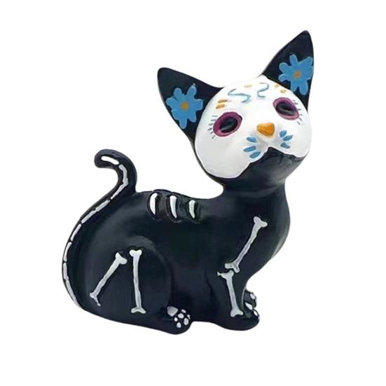 Хэллоуин Собака Кошка Украшение Дом с привидениями Декорация Призрак Скульптура животного Ремесло из смолы Скульптура черепа Домашний настольный декор