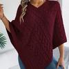 Women's Cable Knit Cape Sweater Oversized Open Front Poncho Coat Casual Solid Color