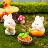 Cute Rabbit Micro Ornaments Resin Rabbit Toys Bunny Miniature Figurines  Office