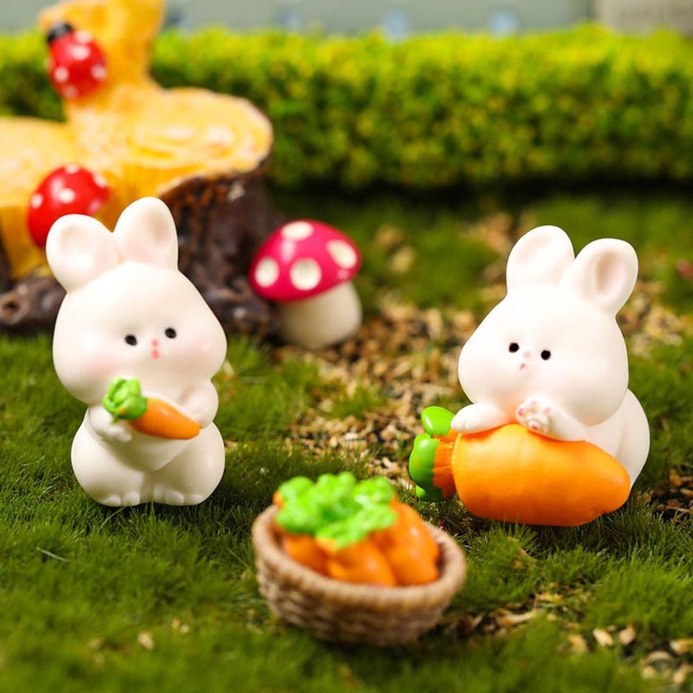 Cute Rabbit Micro Ornaments Resin Rabbit Toys Bunny Miniature Figurines Office
