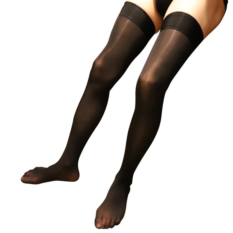 1 пара прозрачных блестящих дышащих бесследных мужских прозрачных ультратонких масляных глянцевых чулок, колготок