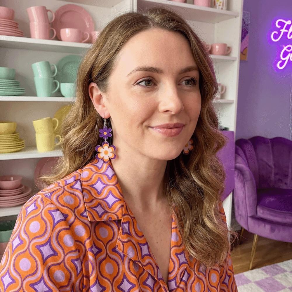 Серьги-ромашки Милый кулон-ромашка Серьги-крючки Аксессуары Серьги с подвеской-цветком Девочка