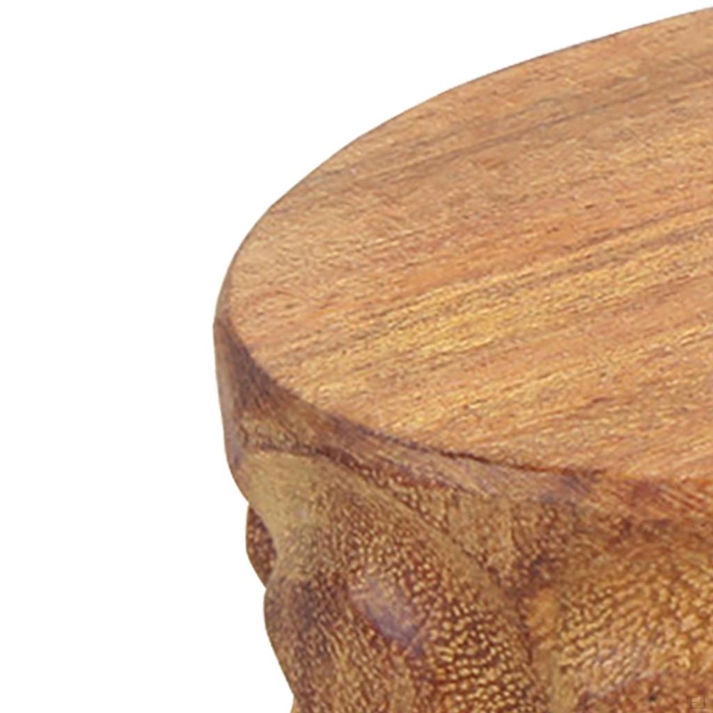 Base, Ornament Solid Wood Flower Pot Figurine Sculpture, Display Stand, Carved Vase Base