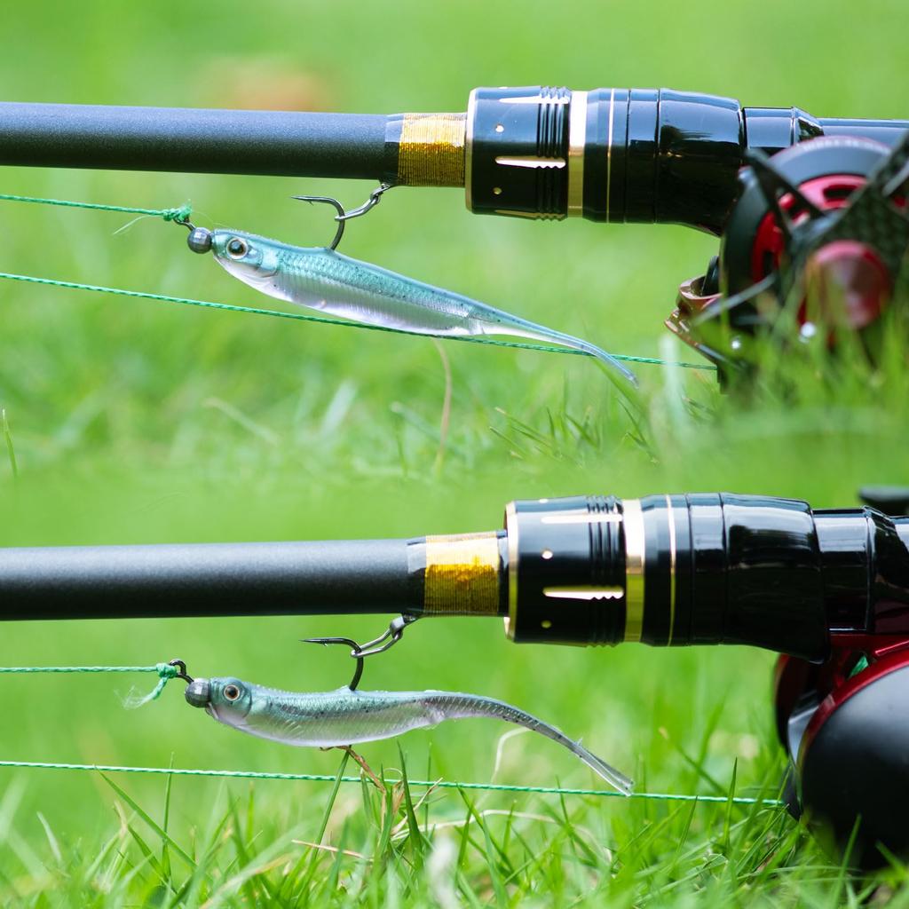 Goture Drop Shot Минноу Мягкая приманка для морской и пресной воды 4 с крючками 1г Упаковка 40 шт Рыбалка, 1.8г Червь, 7см/2.75дюйма, Цвета, Открытое море (10 крючков),