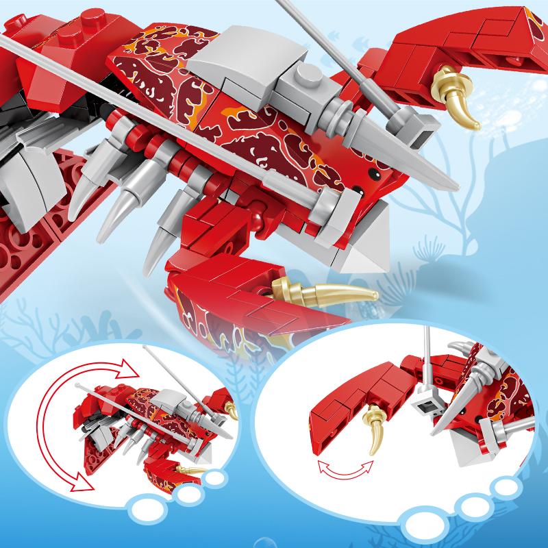 Серия 'Мир Морей' Набор Строительных Блоков Кит Лобстер Рыба-Клоун Мини-Модели Морских Обитателей Кирпичики Детская DIY Игрушка Креативные Подарки на День Рождения