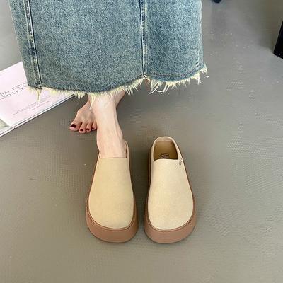 Ретро сумка на толстой подошве и полушлепанцы для женских летних и осенних новых моделей, удобная и универсальная верхняя одежда, ленивые на одном педале