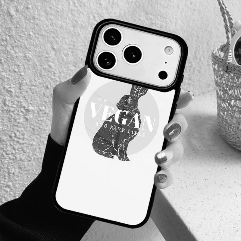 ВЕГАНСКИЕ ЦИТАТЫ Кролик ЛЮБОВЬ ОВОЩИ Чехол для телефона Для iPhone 17 Air 16 15 14 13 12 11 Pro Max Plus