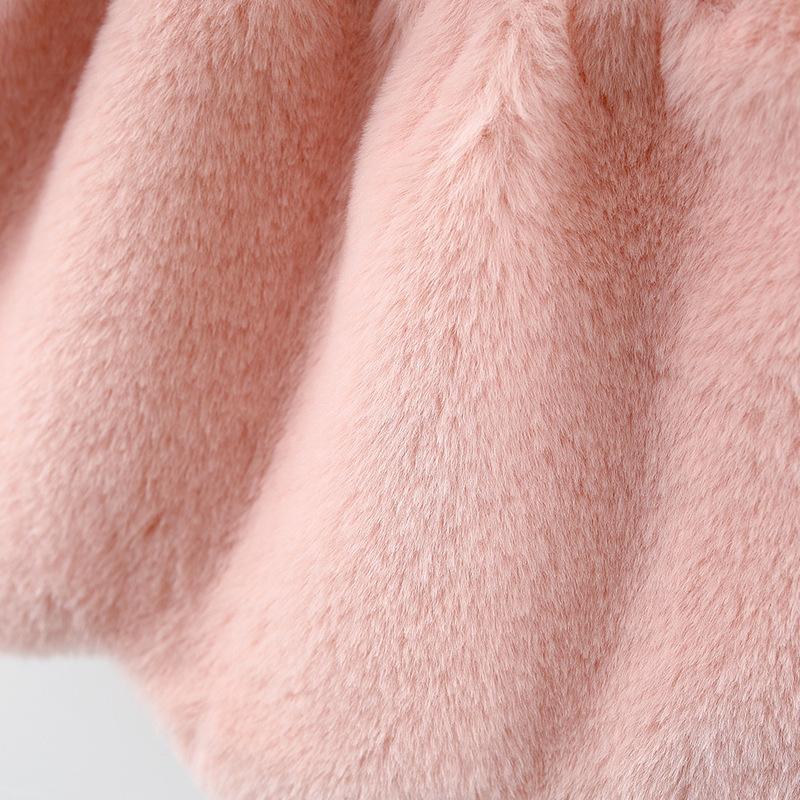 Зимнее женское детское мультяшное пальто с капюшоном женское младенческое меховое для малышей (Бесплатная сумка)