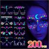 Neon Fluorescent Butterfly Tattoo Stickers Halloween Masquerade Tattoo Stickers Mexican Day of The Dead Mask Tattoo Stickers