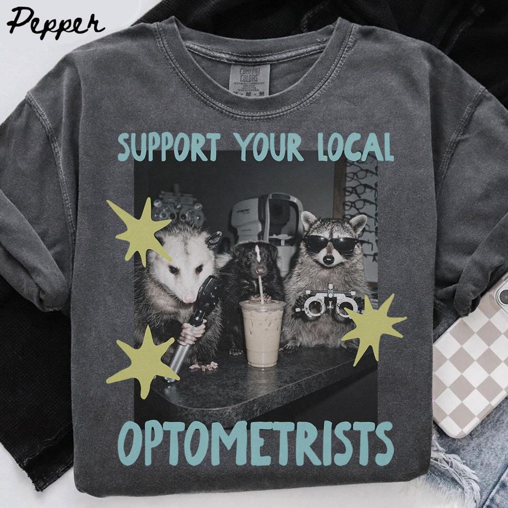 Comfort Colors Optometrist Shirt, Optometry Gifts, Raccoon Grad Graduation Tshirt, Possum Eye Doctor Tees, T-Shirt, Unisex, Funny