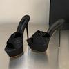 women's sandalsEilyken Women Slippers Sexy Super Thin High Heels Stripper Shoes Fashion Platform Peep Toe Slide Zapatos De Mujer