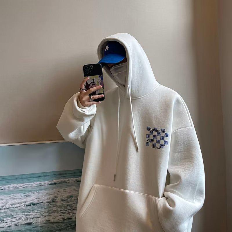 Мужская толстовка с капюшоном в стиле Гонконга большого размера — модная американская толстовка для весны и осени