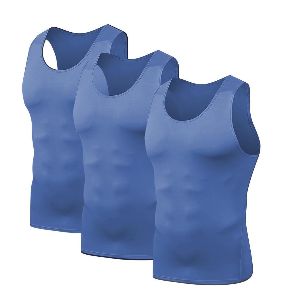 1/3PC Mens Quick Drying Compression Shirt Slimming Body Shaper Vest Workout Tank Tops Abs Abdomen Undershirts