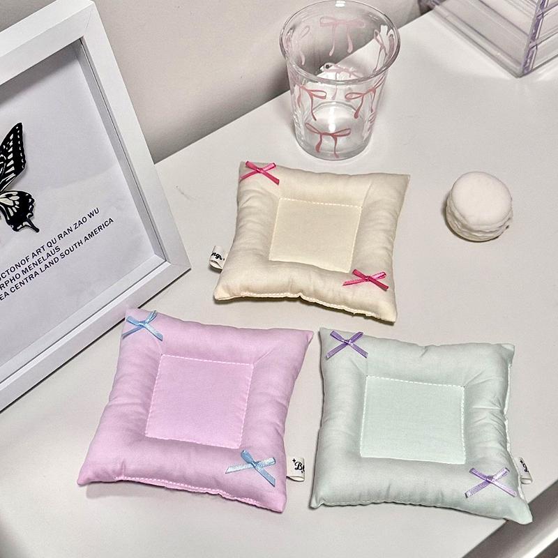1 шт. двухсторонний реквизит для фотографий, коврик для украшений, домашний декор, мягкий, утолщенный, корейский стиль, с бантом, хлопковая подставка для хранения ключей