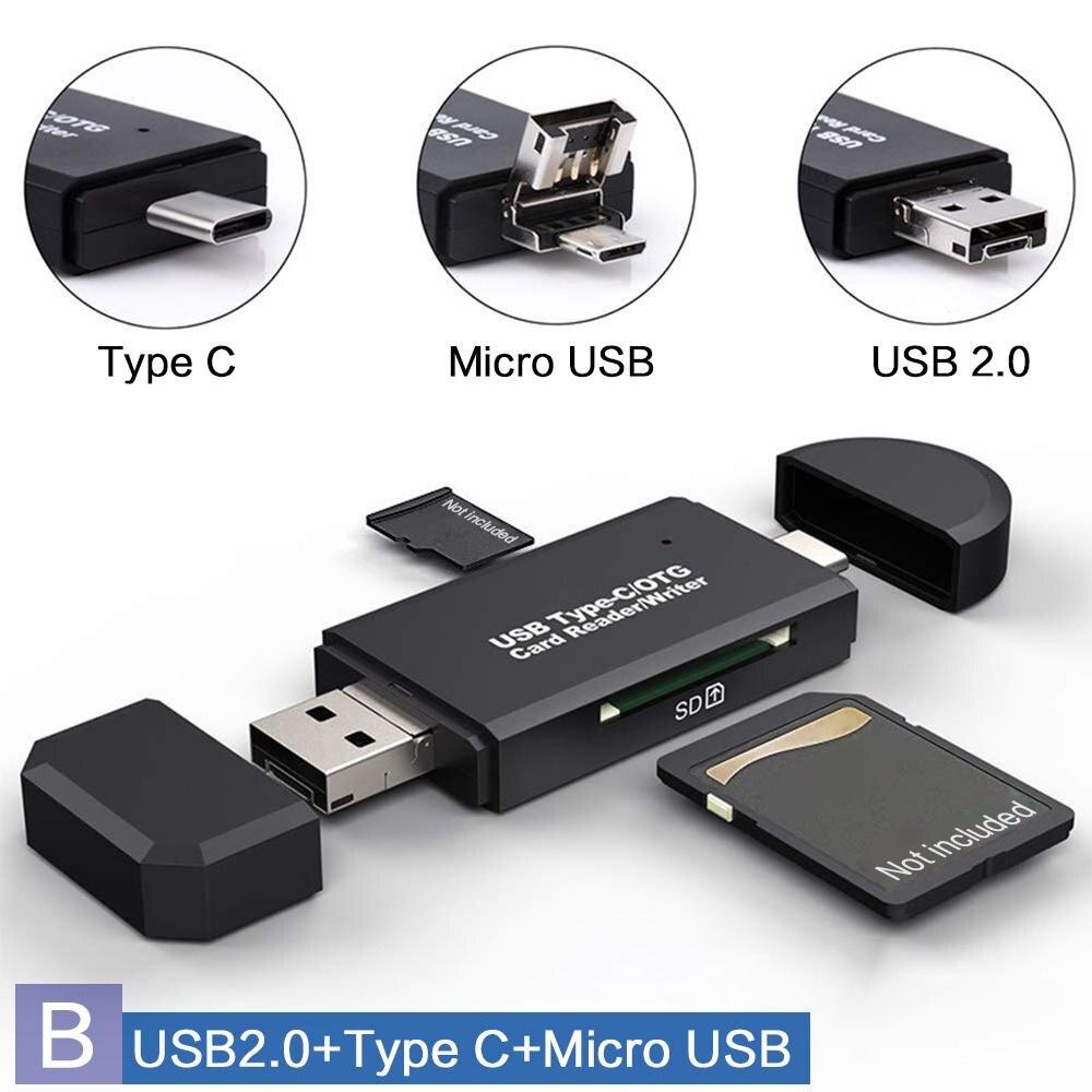 STONEGO OTG Картридер для карт Micro SD USB 2.0/USB 3.0/Type C/Micro USB Порт Картридер для карт памяти SD