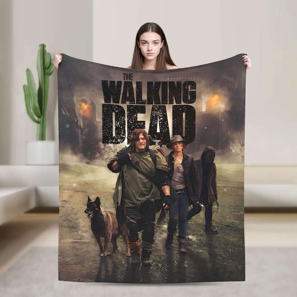 Walking Deads Flannel Blanket Winter Soft Throw Blanket for Kids Adult Couch Bed Print Bedspread Sofa Bed Cover