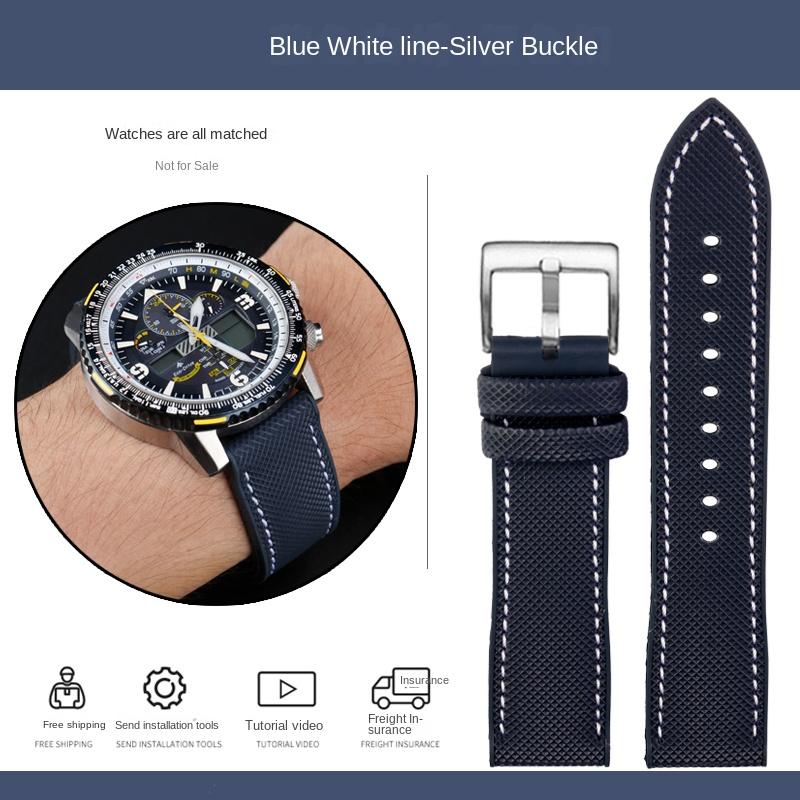 Для часов Citizen Blue Angel ремешок второго поколения AT8020 JY8078 углеродное волокно нейлон Фторэластомер ремешок для часов Силиконовый браслет