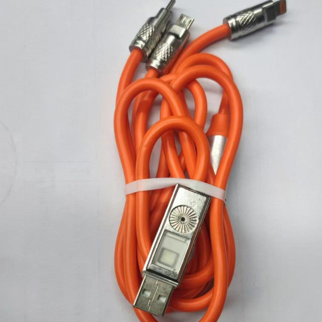 Кабель для быстрой зарядки 3-в-1 120 Вт, утолщенный, для устройств Apple, Huawei и Android