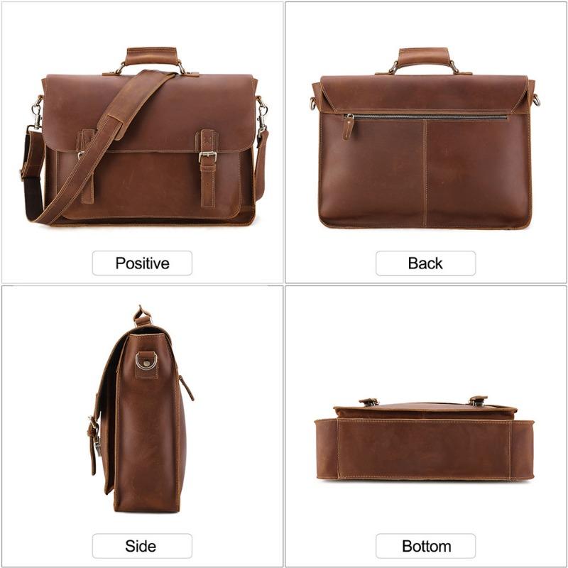 Винтажный мужской портфель из кожи Mad Horse, большая вместительная компьютерная сумка, деловая сумка из натуральной кожи для мужчин