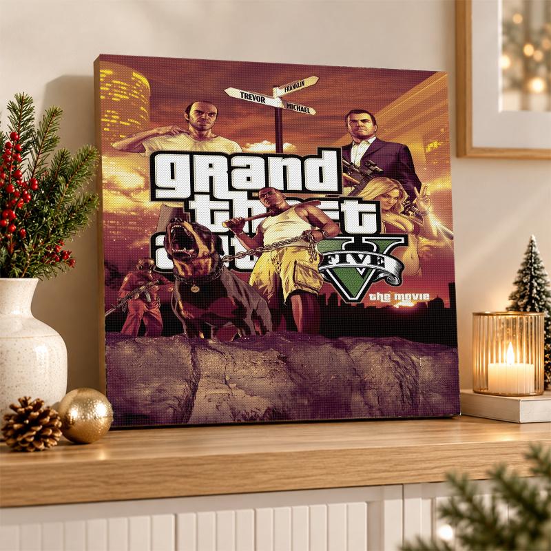 GTA Diamond Painting Kit 5D Full Drill DIY Diamond Mosaic Wall Art Home Decor