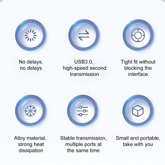 Док-станция для ноутбука с портами USB, быстрое расширение возможностей подключения, компактный дизайн, портативный универсальный концентратор-расширитель