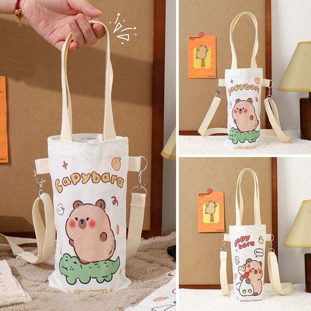 Cup Insulated Protective Cover Capybara Water Bottle Bag with Strap Water Cup Crossbody Bag