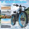 Electric Bicycle Adult Vitilan H5 1000Wx2 Motor LCD Display 52V 25AH Shimano 7 Speed All Terrain Ebike Max Load 150Kg Blue