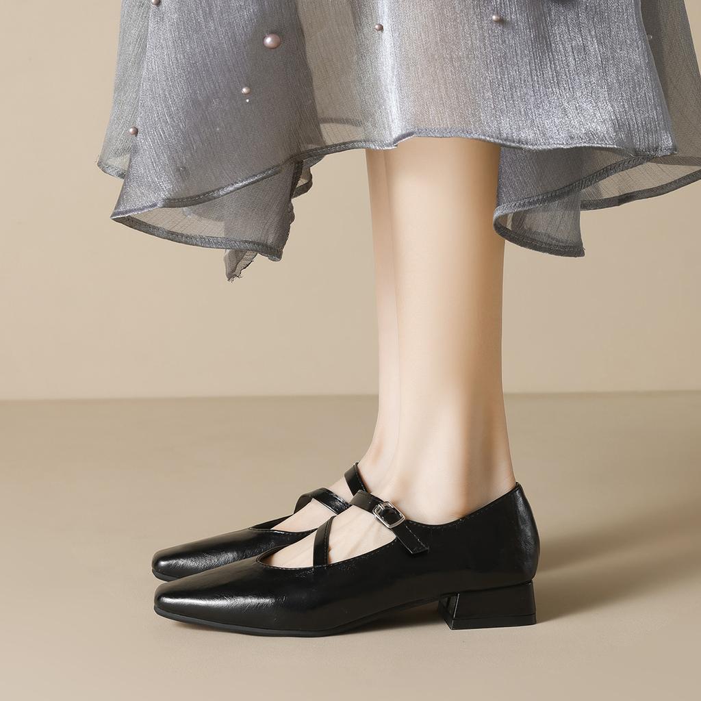 Weiwei girl 820-1 французские ретро туфли Мэри Джейн 2025 новые весенние легкие туфли на толстом каблуке женские мягкие подошвы