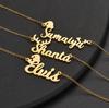 Персонализированное ожерелье с именем из нержавеющей стали - Женская европейская и американская мода, рождественское украшение