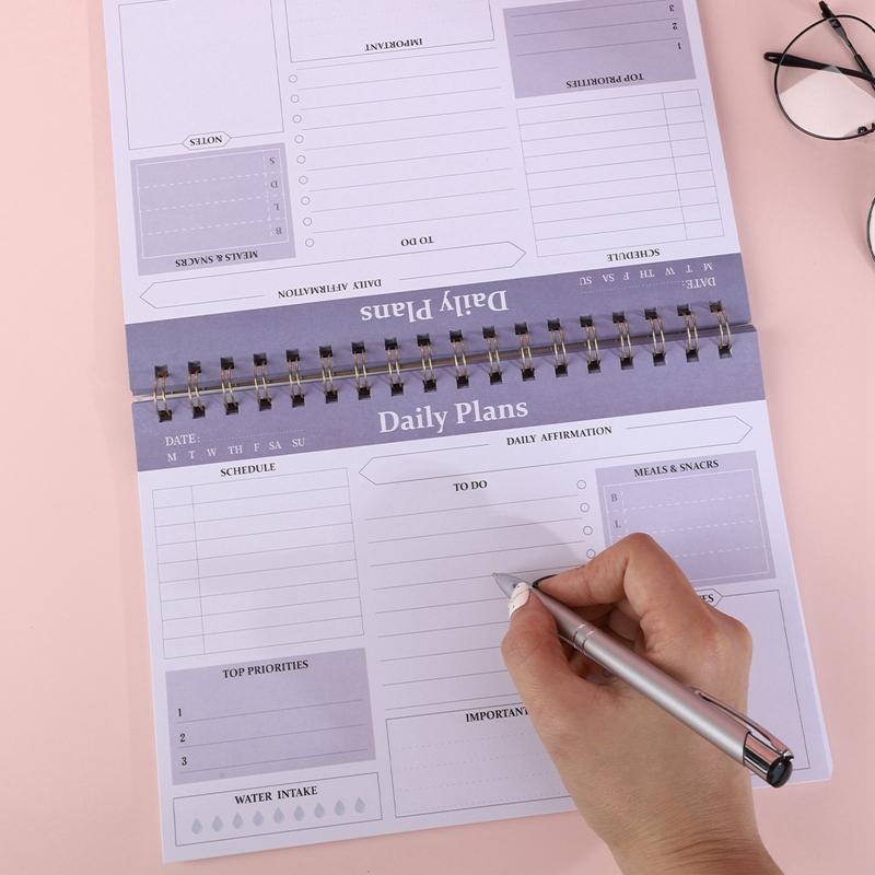 Планер-спираль Мультяшный Портативный Недельный План Тайм-менеджмент Ежедневник Список Задач Заметка Студент Школа Учеба Канцелярские Товары Премиум