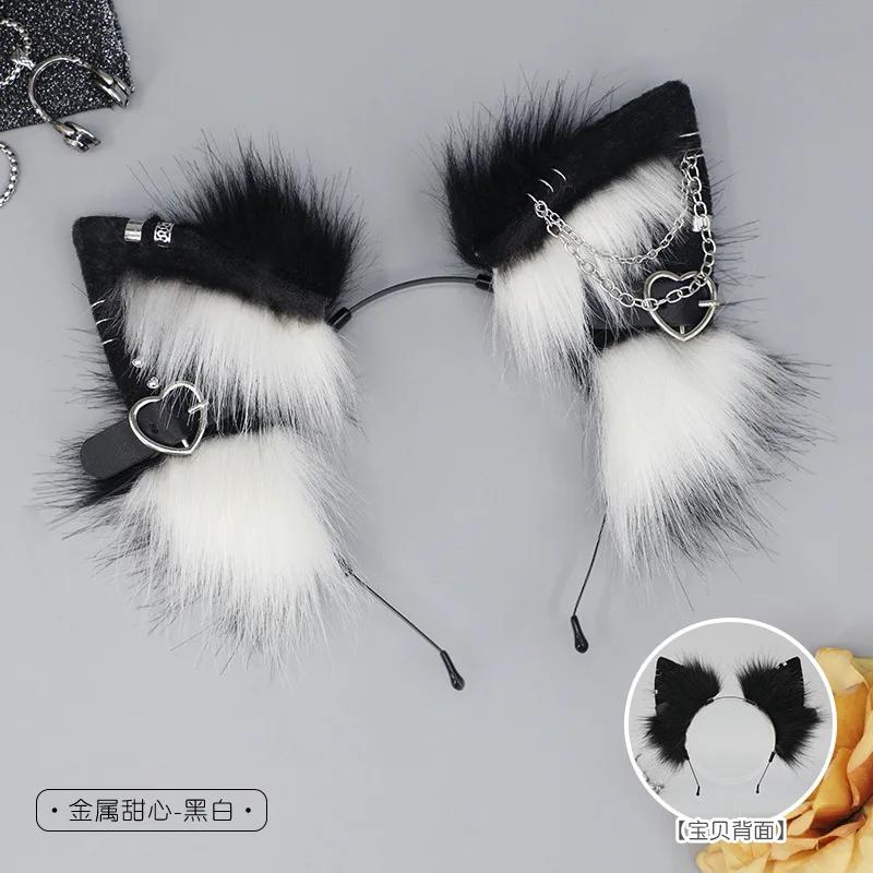 New Cartoon Headband Cat Foxes Ears Shape Hair Hoop Plush Carnivals Party Headpiece Cosplay Party Costume Props Unisex