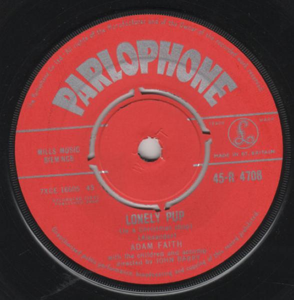 7inch Record ADAM FAITH - Lonely Pup (In A Christmas Shop) 45R4708 Parlophone 1960 UK Rock Used