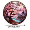 6-piece Japanese Sakura and Landscape House Wooden Coaster-Perfect for Tea, Coffee and Beverages-Ideal Home Decoration Gift