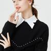 Chiffon Solid Color Lapel False Collar Detachable Blouse Dickey Collar Half Shirt Fake Collar for Women and Girls Favors