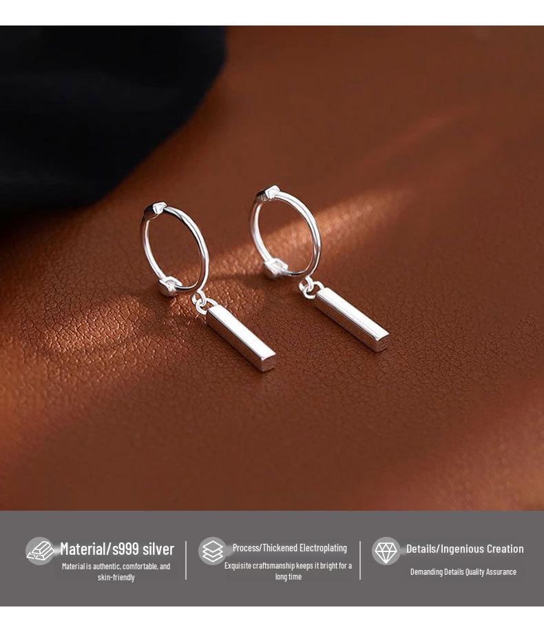 Difeng S999 Серьги-палочки из стерлингового серебра для женщин - Элегантный минималистичный дизайн