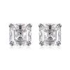 925 Sterling Silver Ascher Cut 2ct Colorful Moissanite 100 %Passed Test Diamond Stud Earrings For Women Men