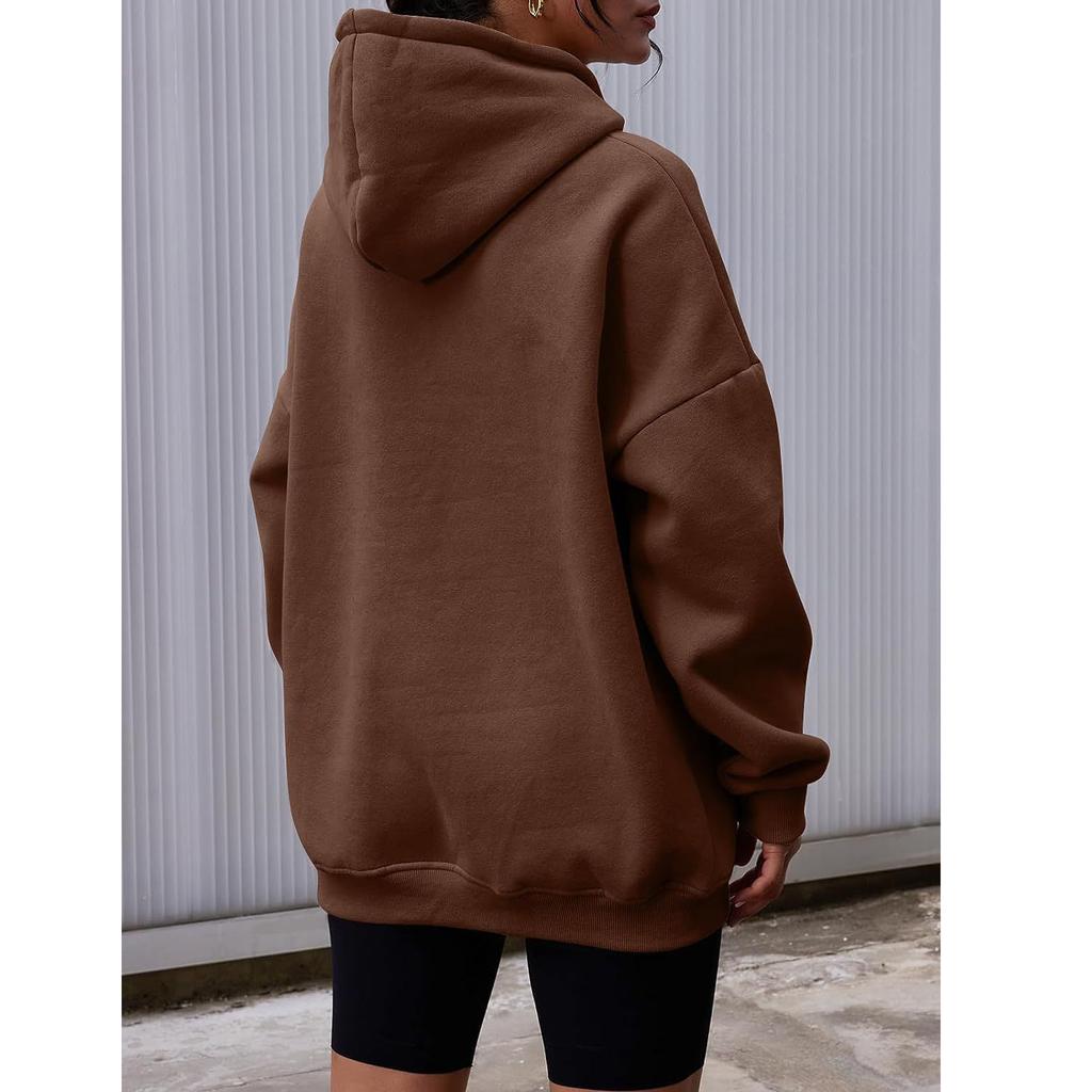 Женский пуловер с капюшоном, однотонный свободный повседневный флисовый свитшот большого размера