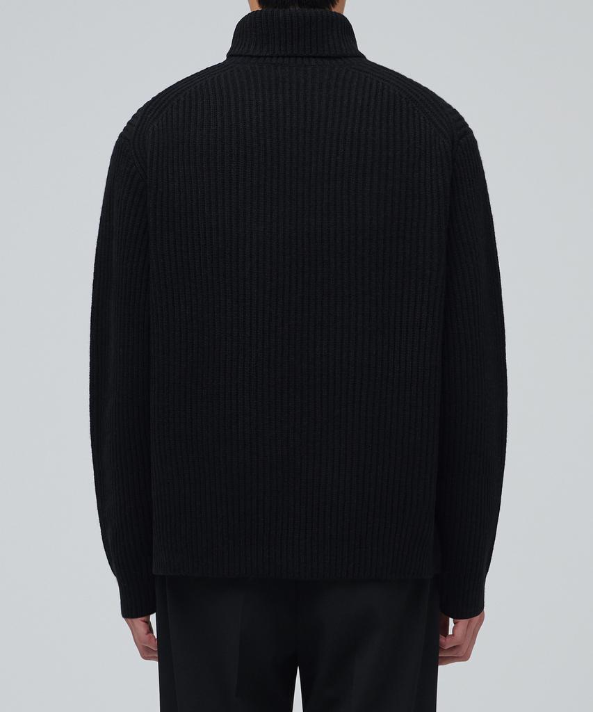 MUSINSA STANDARD Lambswool Ribbed Turtleneck Knit [Black]