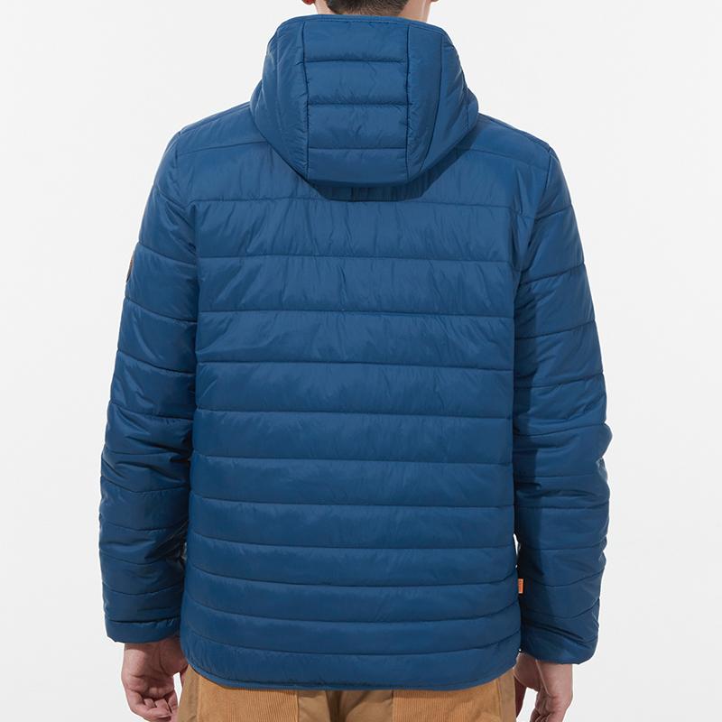 Timberland Спортивная теплая однотонная хлопковая куртка с капюшоном мужская куртка синего цвета A2EP9-BZ4