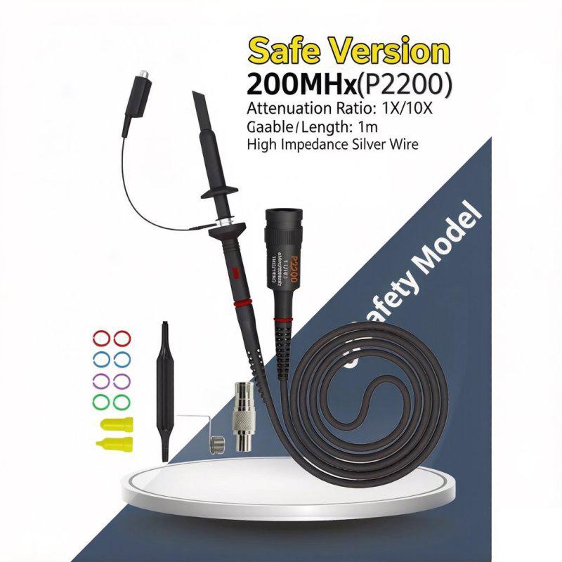 General-Purpose Passive Oscilloscope Probe, 1X/10X Attenuation, High Voltage Resistance, for Scopes Below 500MHz